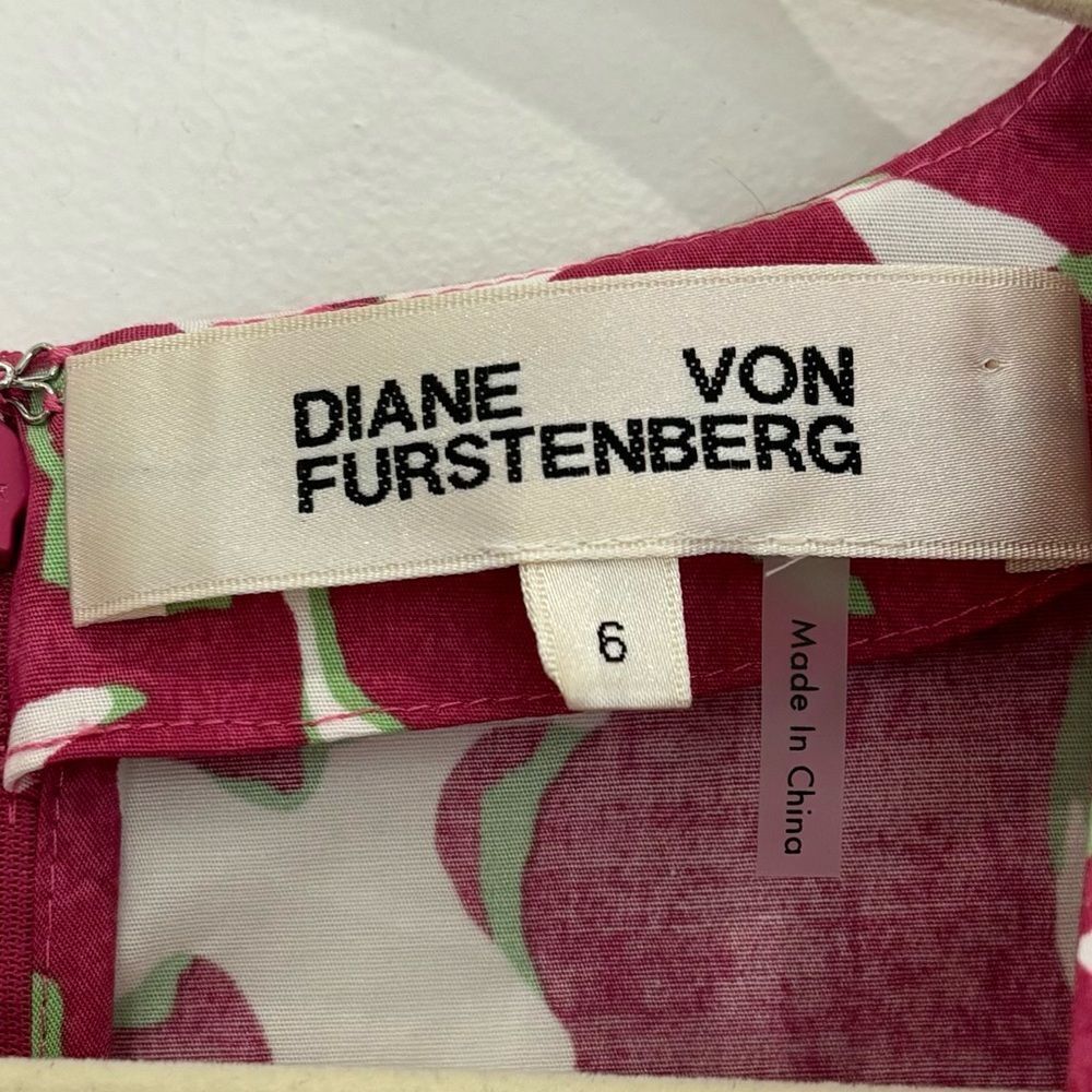 Diane Von Furstenberg Pink and White Midi Dress - Picture 10 of 12